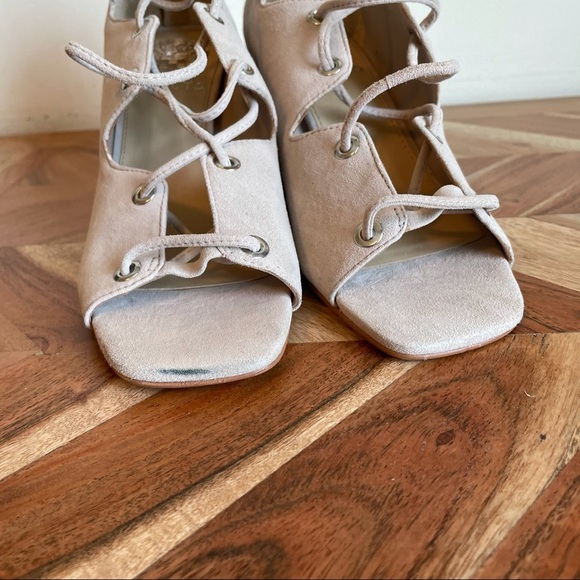 Vince Camuto Nahara Sandals Tan Suede Lace Up - Picture 4 of 7